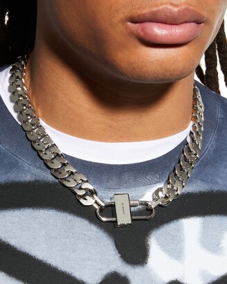 Givenchy Silver Mini Lock Necklace | Lyst