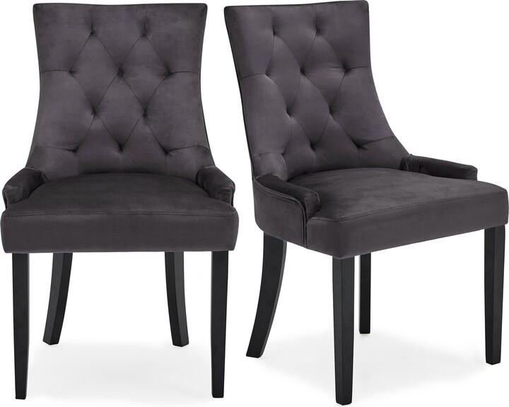 Dunelm Regent Set of 2 Dining Chairs, Velvet Grey ShopStyle