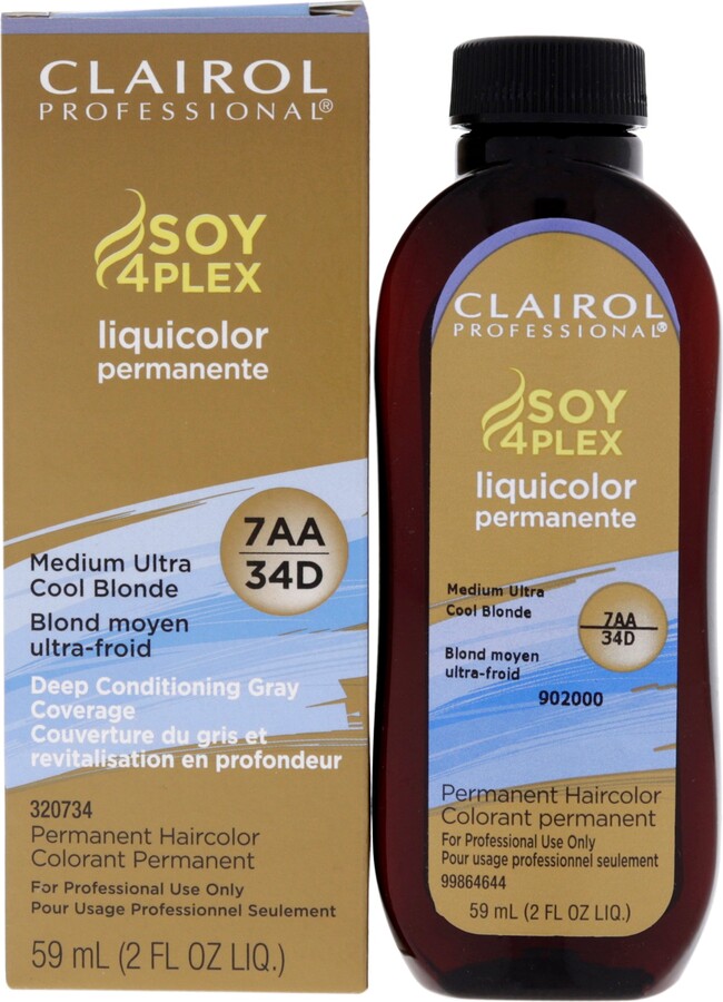 Clairol Professional Liquicolor Permanent Hair Color 34D - Medium Ultra Cool Blonde For Unisex 2 oz Hair Color
