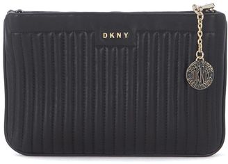 DKNY Black Matelassè Leather Mini Shoulder Bag