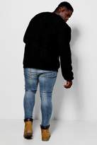Thumbnail for your product : boohoo Big And Tall MAN Embroidered Borg Sweater
