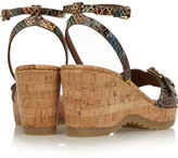Thumbnail for your product : Stella McCartney Snake-effect faux leather wedge sandals