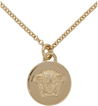 Versace Gold Medusa Coin Pendant Necklace