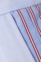Thumbnail for your product : Tome Paneled Striped Cotton-twill Straight-leg Pants