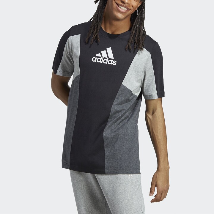 Adidas Sportswear Logo Print Geometric T-shirt In Cotton - ShopStyle