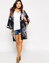 Thumbnail for your product : ASOS CURVE Exclusive Kimono in Botanical Digital Print
