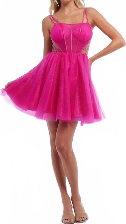 Vienna Prom Princess Sleeveless Cocktail Dress In Fuchsia