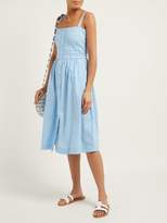 Thumbnail for your product : HVN Laura Gingham Cotton Midi Dress - Womens - Blue Multi