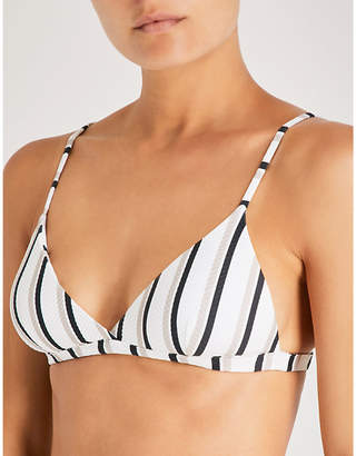 Asceno Striped triangle bikini top