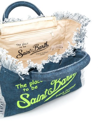 MC2 Saint Barth Logo Print Canvas Beach Bag
