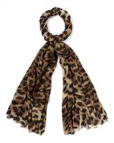 Thumbnail for your product : Jaeger Natural Leopard Print Scarf