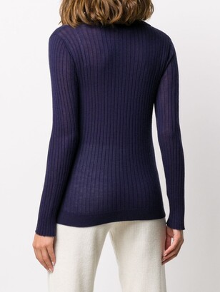 Cashmere In Love Ribbed-Knit Polo Jumper