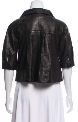 Theory Leather Crop Jacket