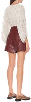 Thumbnail for your product : Ganni High-rise leather shorts