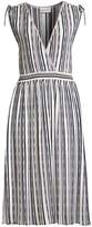 Thumbnail for your product : Milly Textured Stripe Surplice A-line Midi Dress