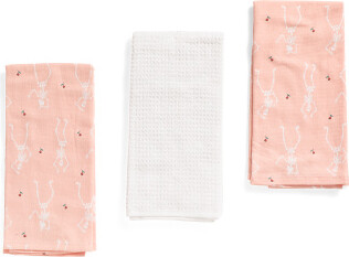 Set Of 3 Dancing Skeletons Kitchen Towels | Cotton