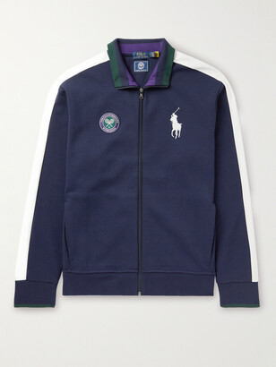 Polo Ralph Lauren Wimbledon Slim-Fit Mesh-Trimmed Appliquéd Jersey Track  Jacket - ShopStyle