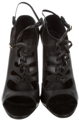 Givenchy Lace-Up Leather Sandals