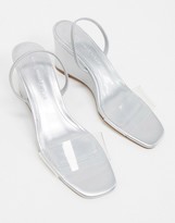 Thumbnail for your product : Who What Wear Thalia clear mix wedges in mirrored silver