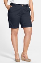 Thumbnail for your product : Sejour 'Addison' Stretch Twill Bermuda Shorts (Plus Size)