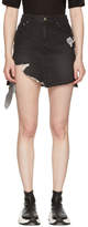 Thumbnail for your product : Sjyp SSENSE Exclusive Black Denim Cut-Off Miniskirt