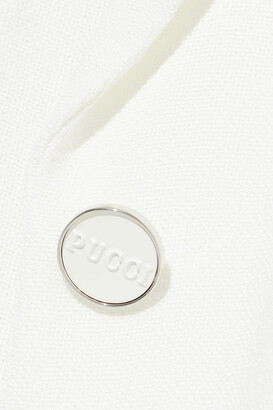 Emilio Pucci Belted Fringe-trimmed Crepe Jacket