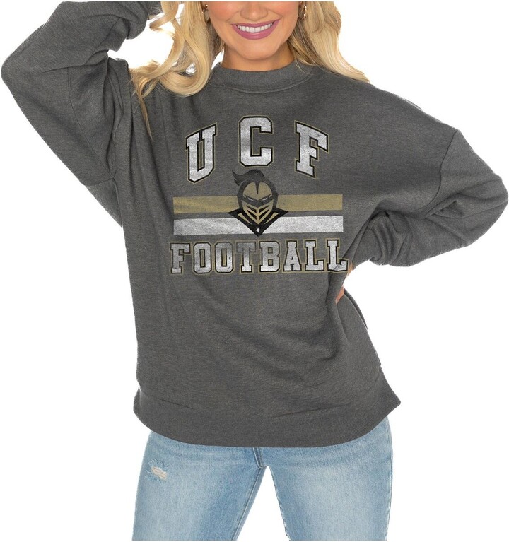 Gameday Couture Women's Charcoal Ucf Knights Good Vibes Premium Fleece Drop Shoulder Pullover Sweatshirt