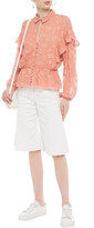 Thumbnail for your product : Joie Ruffled Fil Coupe Silk And Cotton-blend Crepon Blouse