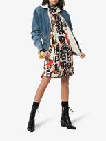 Thumbnail for your product : Burberry Graffiti Archive Scarf Print Silk Wool Shift Dress