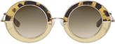 Erdem Gold Linda Farrow Edition Round Sunglasses