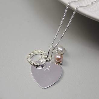 Claudette Worters Crystal Heart Necklace With Birthstones
