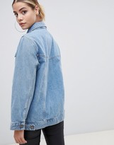 Thumbnail for your product : ASOS DESIGN denim girlfriend jacket in stonewash blue