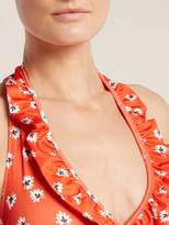 Thumbnail for your product : Ganni Columbine Floral Print Swimsuit - Womens - Red Multi