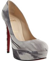 Thumbnail for your product : Christian Louboutin off black printed brushed leather 'Bianca 140' platform pumps