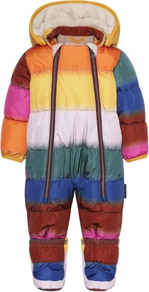 Molo Girl's Hebe Rainbow Shearling Lined Snowsuit, Size 6-18M