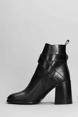 See by Chloe Lyna High Heels Ankle Boots In Black Leather