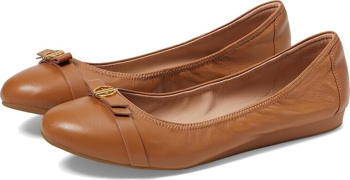 Cole Haan Tova Bow Ballet Women's Shoes Pecan Leather : 8 B - Medium