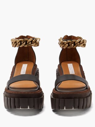 Stella McCartney Emilie Chain-strap Faux-leather Platform Sandals - Black Gold