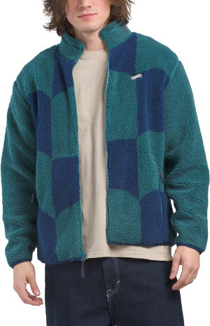 TJMAXX Kerney Plaid Fleece Shirt Jacket With Sherpa Collar For Men