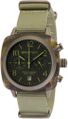 Briston Clubmaster Classic Chronograph Watch, Brown/Green