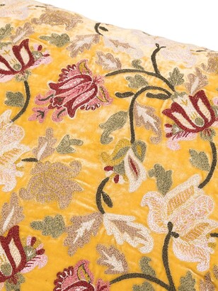 Anke Drechsel Floral-Embroidered Velvet Cushion