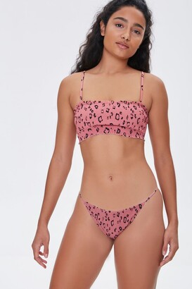 Pieces bikini bottoms in leopard print
