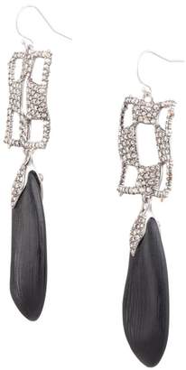Alexis Bittar Black Lucite & Crystal Cutout Dangle Drop Earrings