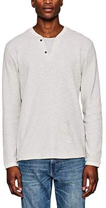 Esprit Men's 127ee2k012 Long Sleeve Top, Grey (Pastel 050), Medium