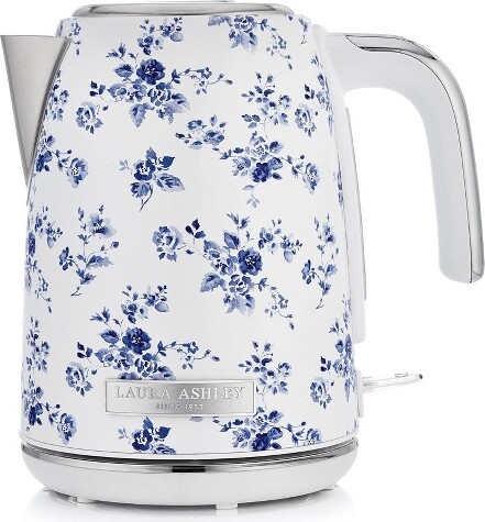 Laura Ashley LauraAshleyStainlessSteelJugKettleRose:1.7LElectric,3000W,RubberHandle,Blue,1-YearWarranty
