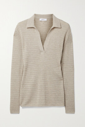 CASASOLA Alvina Waffle-knit Cashmere And Silk-blend Sweater - Neutrals