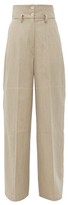 Thumbnail for your product : Lemaire High-rise Wool-twill Wide-leg Trousers - Light Grey
