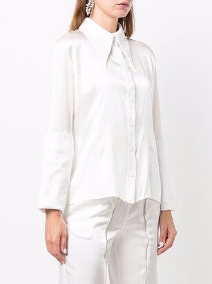 Almaz Floral Detail Long-Sleeve Silk Shirt