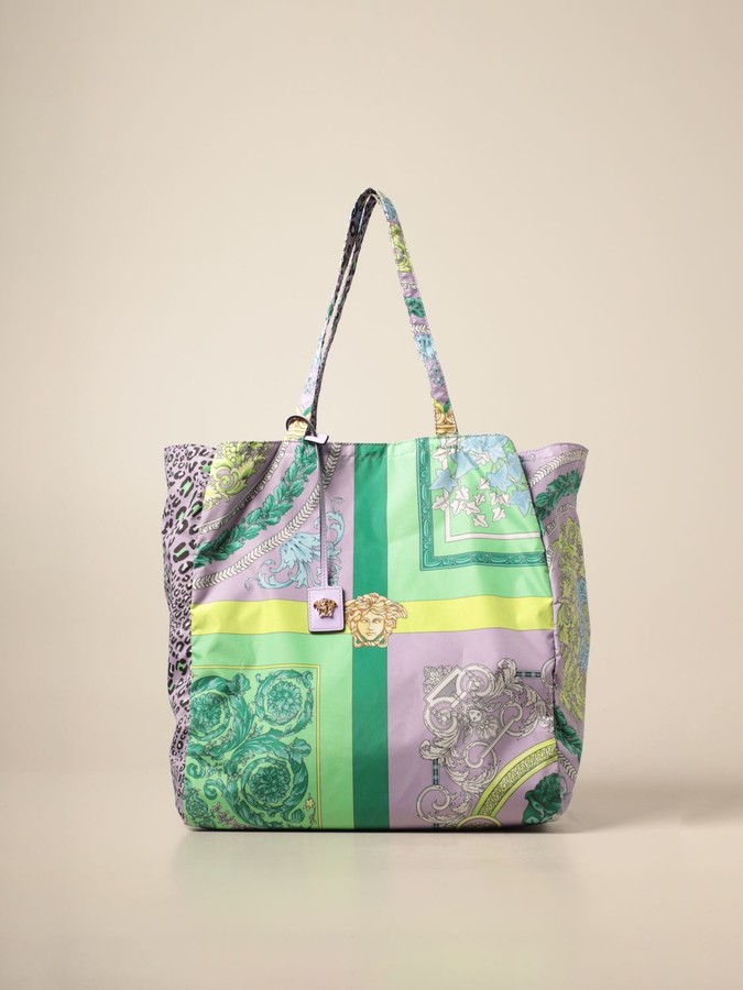 Versace shopping bag in patchwork patterned technical fabric ShopStyle