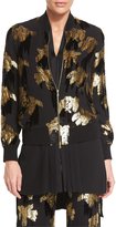 Thumbnail for your product : Adam Lippes Wisteria-Jacquard Bomber Jacket, Black/Gold